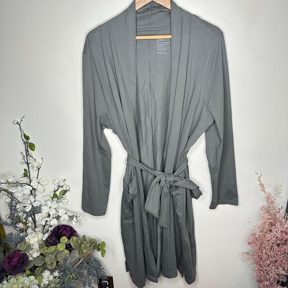 PACT Organic Cool Stretch Lounge Duster Green Sz XL {P12} - Picture 7 of 9